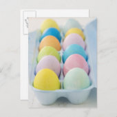 Nahaufnahme farbiger Ostereier Feiertagspostkarte (Vorne/Hinten)