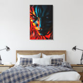 Nahaufnahme: Frau mit Zebramuster im Gesicht Leinwanddruck (Insitu (Schlafzimmer))