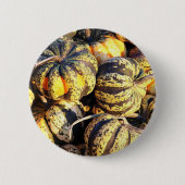 Nahaufnahme gestreifte Kürbisse Button (Vorderseite)