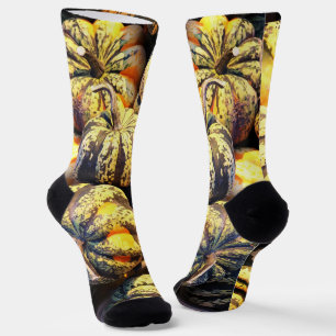 Nahaufnahme gestreifte Kürbisse  Socken