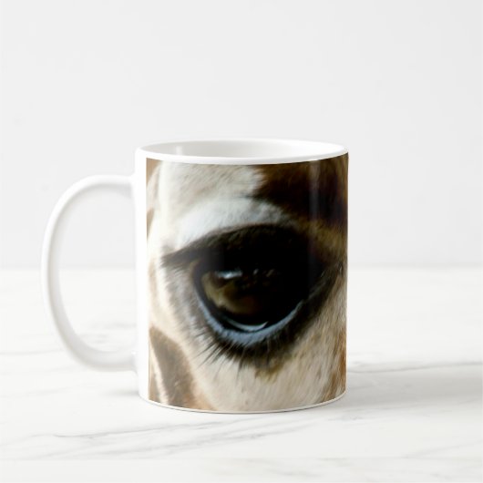 Nahaufnahme-Giraffen-Gesichts-wilde Kaffeetasse (Links)