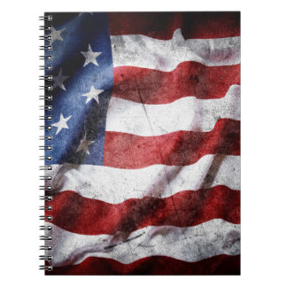 Nahaufnahme grunge-amerikanische Flagge. Notizblock