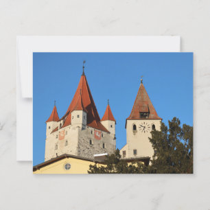 NAHAUFNAHME HAAGER SCHLOSSTÜRME AUF BLAUEM HIMMEL POSTKARTE
