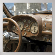 Nahaufnahme Luxus: Vintage-Armaturenbrett-Cockpit-