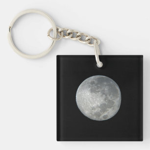 Nahaufnahme Vollmond im Nachthimmel. Fotografie Schlüsselanhänger