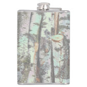 Nahaufnahme von Birkenstumpf, rustikaler Charme Flachmann (Rückseite)