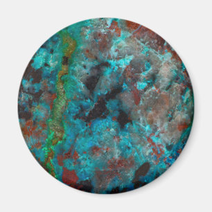 Nahaufnahme von blauem Shattuckit Magnet