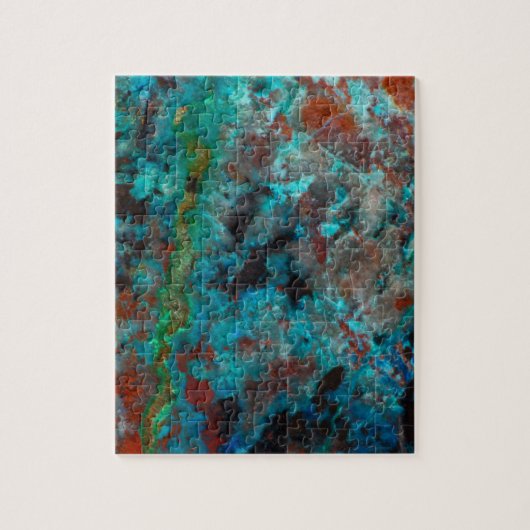 Nahaufnahme von blauem Shattuckit Puzzle (Vertikal)