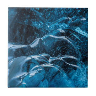 Nahaufnahme von blauen Eiswänden Fliese