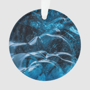Nahaufnahme von blauen Eiswänden Ornament