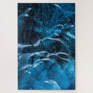 Nahaufnahme von blauen Eiswänden Puzzle