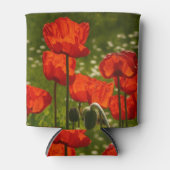 Nahaufnahme von hellen Mohnblumen Dosenkühler (Vorderseite)