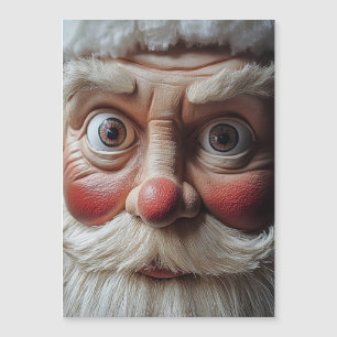 Nahaufnahme von Santas überraschter Miene Magneteinladung