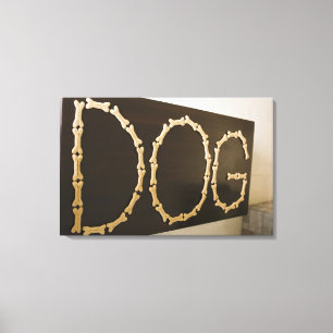 Nahaufnahme von Text HUND gemacht mit Hundekuchen Leinwanddruck