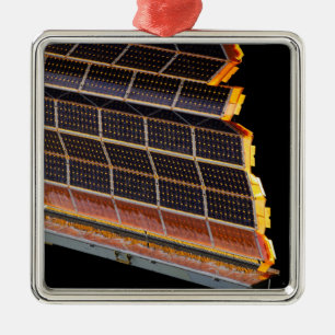 Nahaufnahmeansicht der Solarstromanlagen Silbernes Ornament