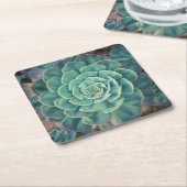 NahaufnahmeSucculent Rechteckiger Pappuntersetzer (angewinkelt)