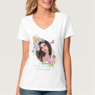 Nähband Blumiges Monogramm Foto T-Shirt