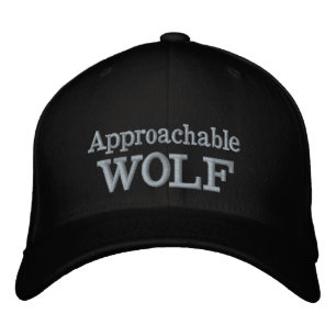 Nahbarer Wolf Bestickter Hut