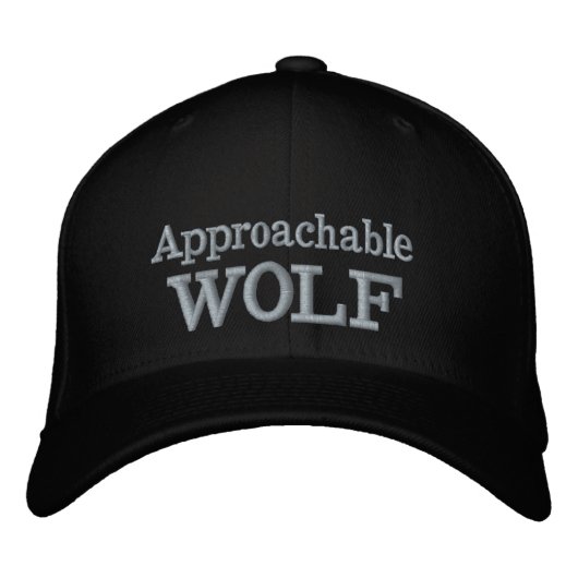 Nahbarer Wolf Bestickter Hut (Vorderseite)