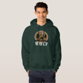 Nahbarer Wolf (Grün) Kapuzenpullover Hoodie (Vorne ganz)