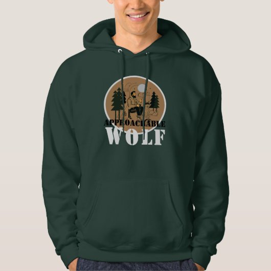 Nahbarer Wolf (Grün) Kapuzenpullover Hoodie (Vorderseite)