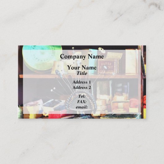 Nähbedarf im Allgemeinen Store Visitenkarte (Vorderseite)