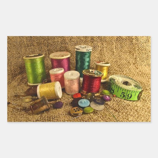 Nähbedarf Rechteckiger Aufkleber (Vorderseite)