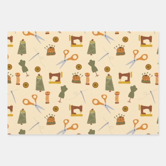 Nähbegriffe Abpackpapier Geschenkpapier Set (Vorderseite 3)