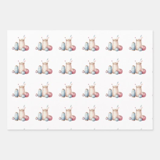 Nähbegriffe Geschenkpapier Set (Vorderseite)