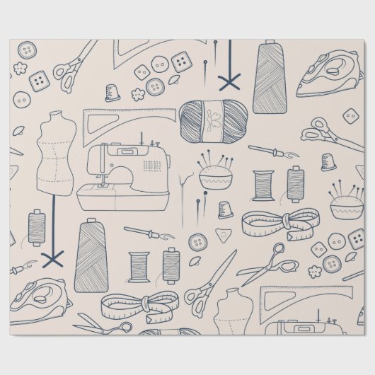 Nähbegriffe Seamstress Hobby Craft Geschenkpapier (Flach)