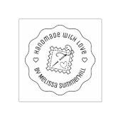 Nähboote handgefertigt mit Liebe Wavy Gummistempel (Prägung)