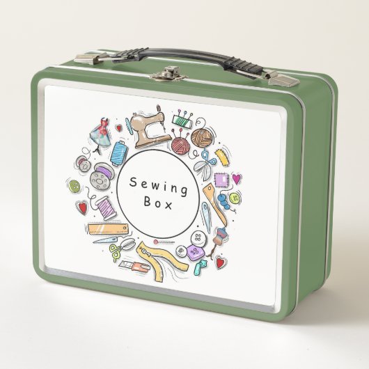 Nähbox/Lunchbox Metall Brotdose (Vorderseite)