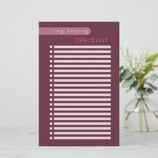 Nähcheckliste (Stehend Vorderseite)