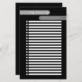 Nähcheckliste Schwarz-weiß (Vorne/Hinten)