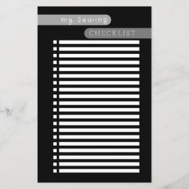 Nähcheckliste Schwarz-weiß