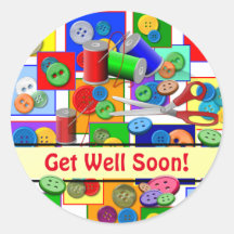 Nähdesign "Get Well" wünscht