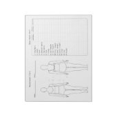 Nähdiagramm zur Messung Notizblock (Rotiert)