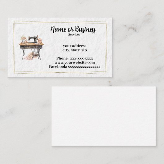 Nähdienstleistungen Visitenkarte (Vorne/Hinten)