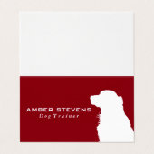 Nahe Aufnahme der Kanine | Dog Training (rot) Visitenkarten (Außenseite Aufgefaltet)