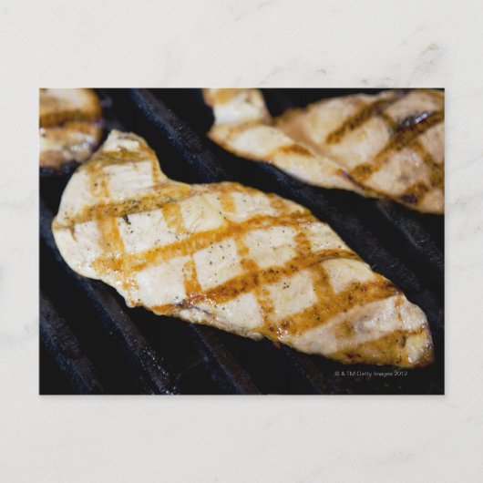Nahe Aufzucht gegrillter Hühnerbrüste Postkarte (Vorderseite)