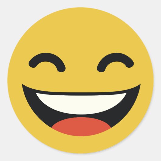 Nahe Augen, die Emoji lachen Runder Aufkleber (Vorderseite)