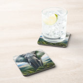 Nahe aus Elefantengesicht, Stoßzähnen, Kofferraum Getränkeuntersetzer (Rechte Seite)