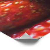 Nahe Aussicht auf frische Sommererdbeere mit Vint Poster (Ecke)