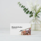 Nahe Besetzung der Geigensaite mit weißem Bogen Visitenkarte (Stehend Vorderseite)