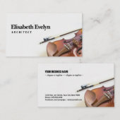 Nahe Besetzung der Geigensaite mit weißem Bogen Visitenkarte (Vorne/Hinten)