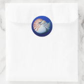 Nahe Bildung von Chambered Nautilus Runder Aufkleber (Tasche)