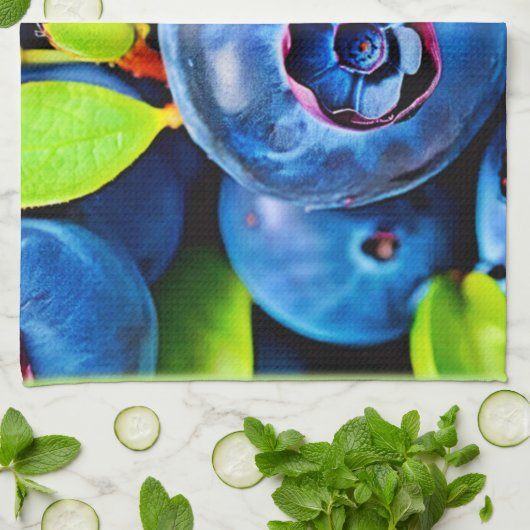 Nahe Blaubeeren Geschirrtuch (Gefaltet)