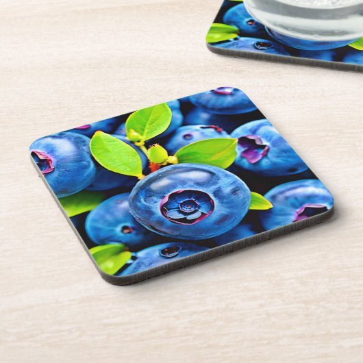 Nahe Blaubeeren Getränkeuntersetzer (Linke Seite)