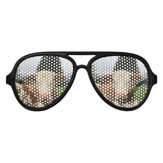 Nahe, braune und weiße Kuh Partybrille (Vorderseite)