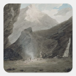 Nahe Chiavenna im Grisons, c.1779 (w/c, schwarz Quadratischer Aufkleber